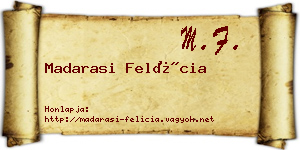 Madarasi Felícia névjegykártya
